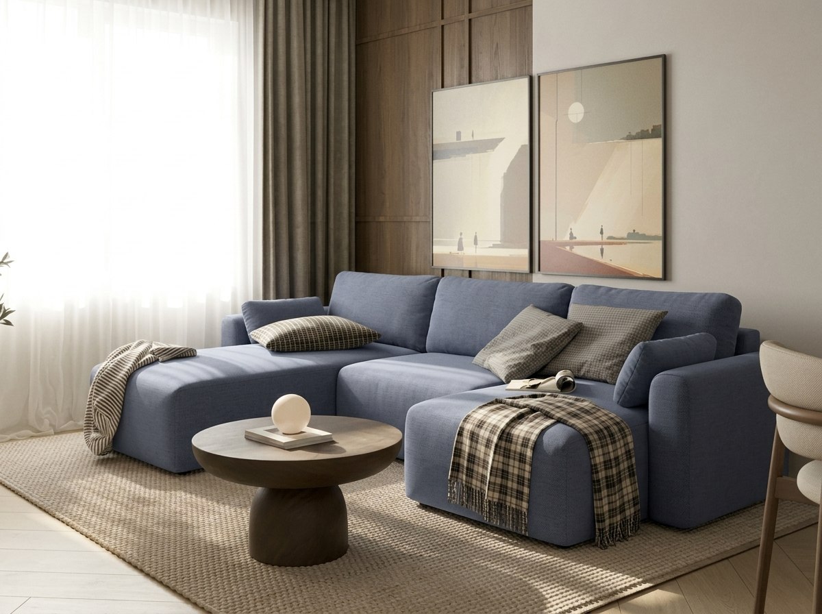 Синий диван